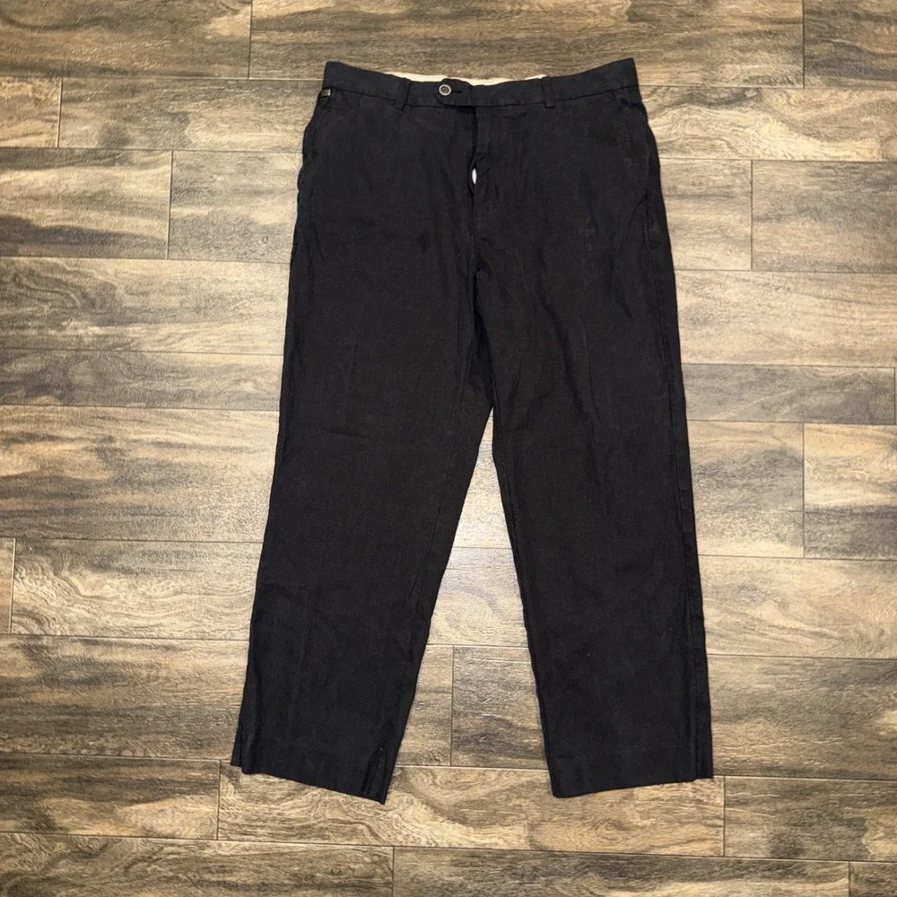 Tommy Bahama Silk Relaxed Fit Casual Dress Pants Men's Size 34x30 Black Summer